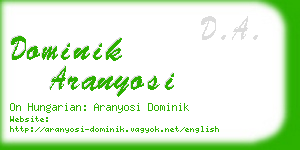 dominik aranyosi business card